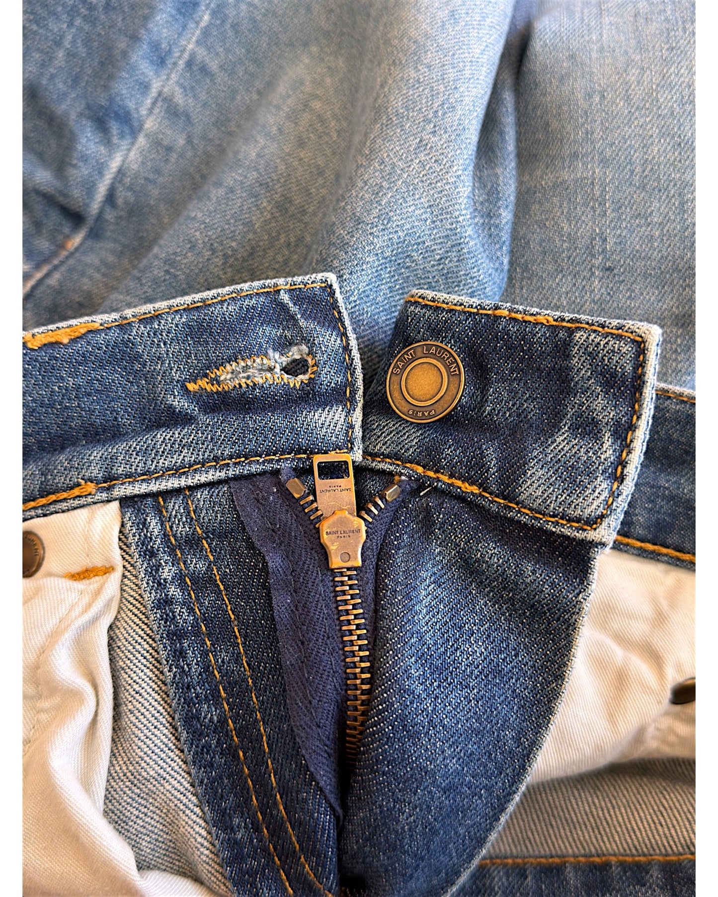 Saint Laurent D21 Light Blue Stone Washed Denim Jeans