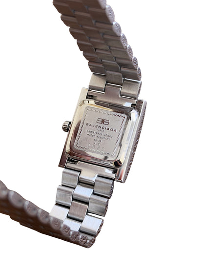 Balenciaga Vintage White Dial Square Case Stainless Steel Quartz Watch