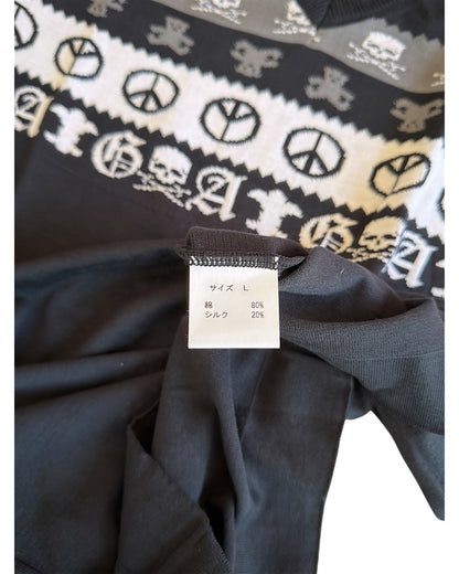 A&G Rock Fleur De Lis Skull Cotton/Silk Knit Shirt & Shorts Set
