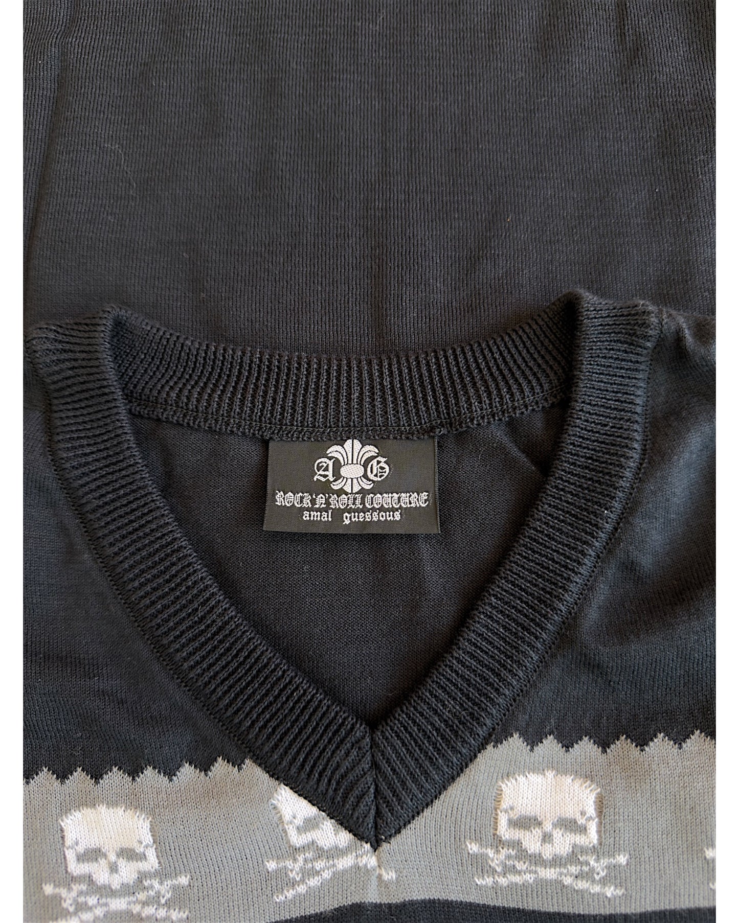 A&G Rock Fleur De Lis Skull Cotton/Silk Knit Shirt & Shorts Set