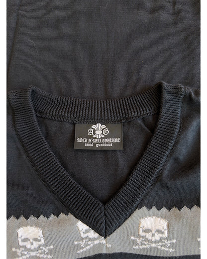 A&G Rock Fleur De Lis Skull Cotton/Silk Knit Shirt & Shorts Set