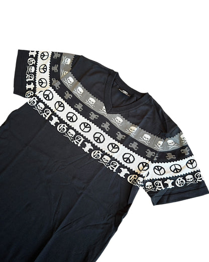 A&G Rock Fleur De Lis Skull Cotton/Silk Knit Shirt & Shorts Set