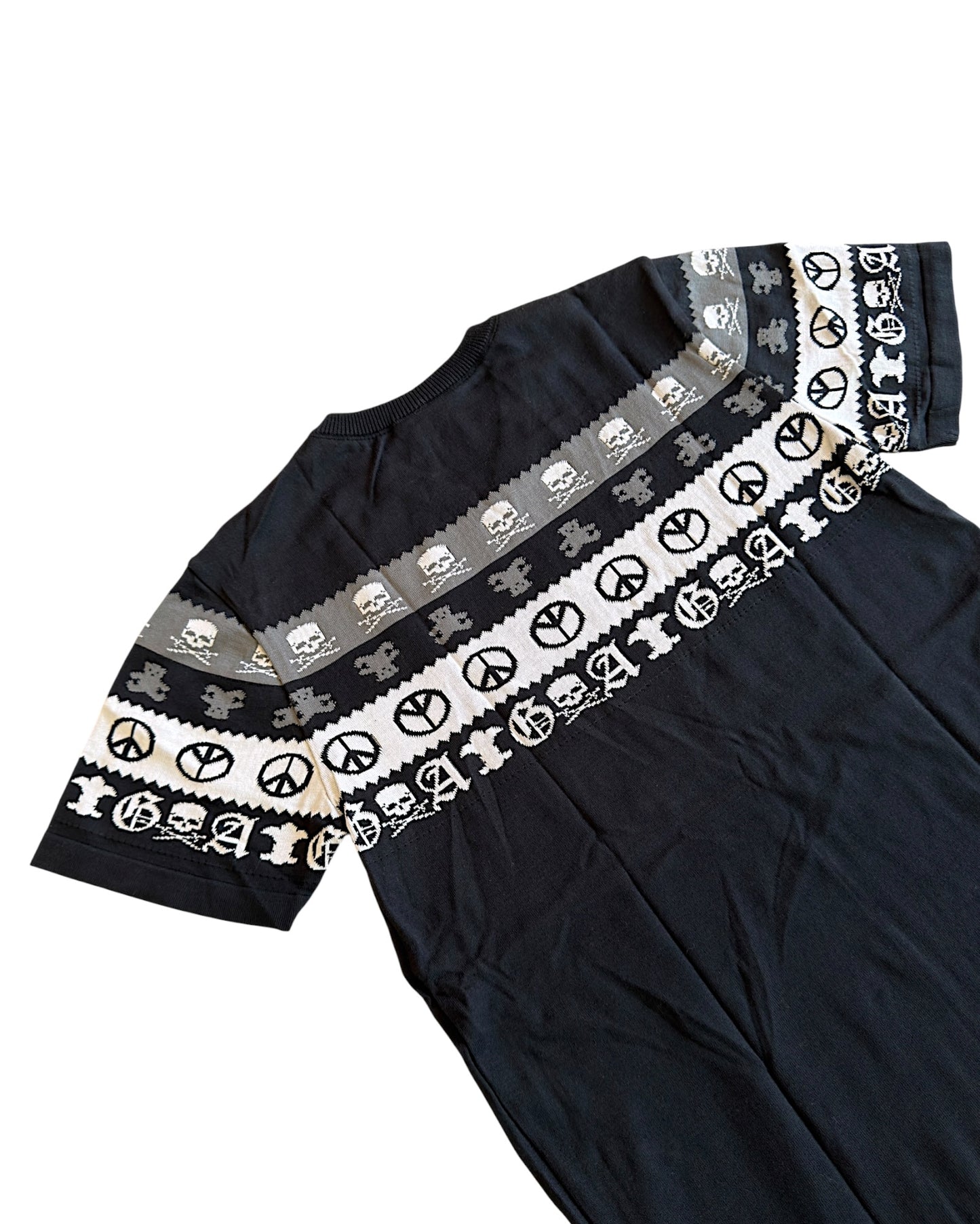 A&G Rock Fleur De Lis Skull Cotton/Silk Knit Shirt & Shorts Set