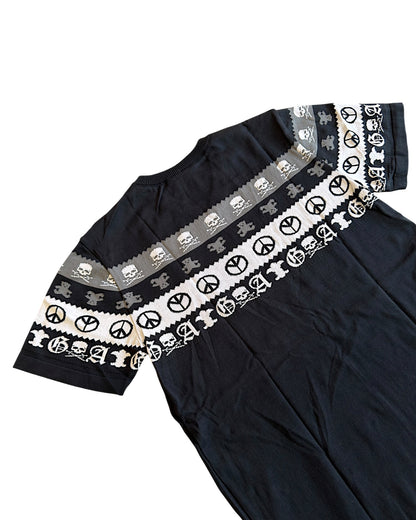 A&G Rock Fleur De Lis Skull Cotton/Silk Knit Shirt & Shorts Set