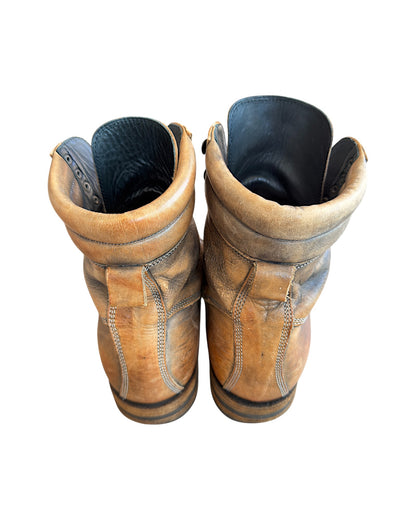 Miharayasuhiro 2000s Lace Up Combat Steel Toe Aged Leather Boots