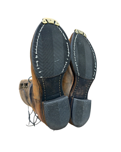 Miharayasuhiro 2000s Lace Up Combat Steel Toe Aged Leather Boots