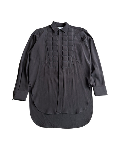 Bottega Veneta Pre Fall 2020 Padded Bib Silk Button Up Tunic Shirt