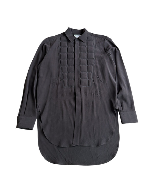 Bottega Veneta Pre Fall 2020 Padded Bib Silk Button Up Tunic Shirt