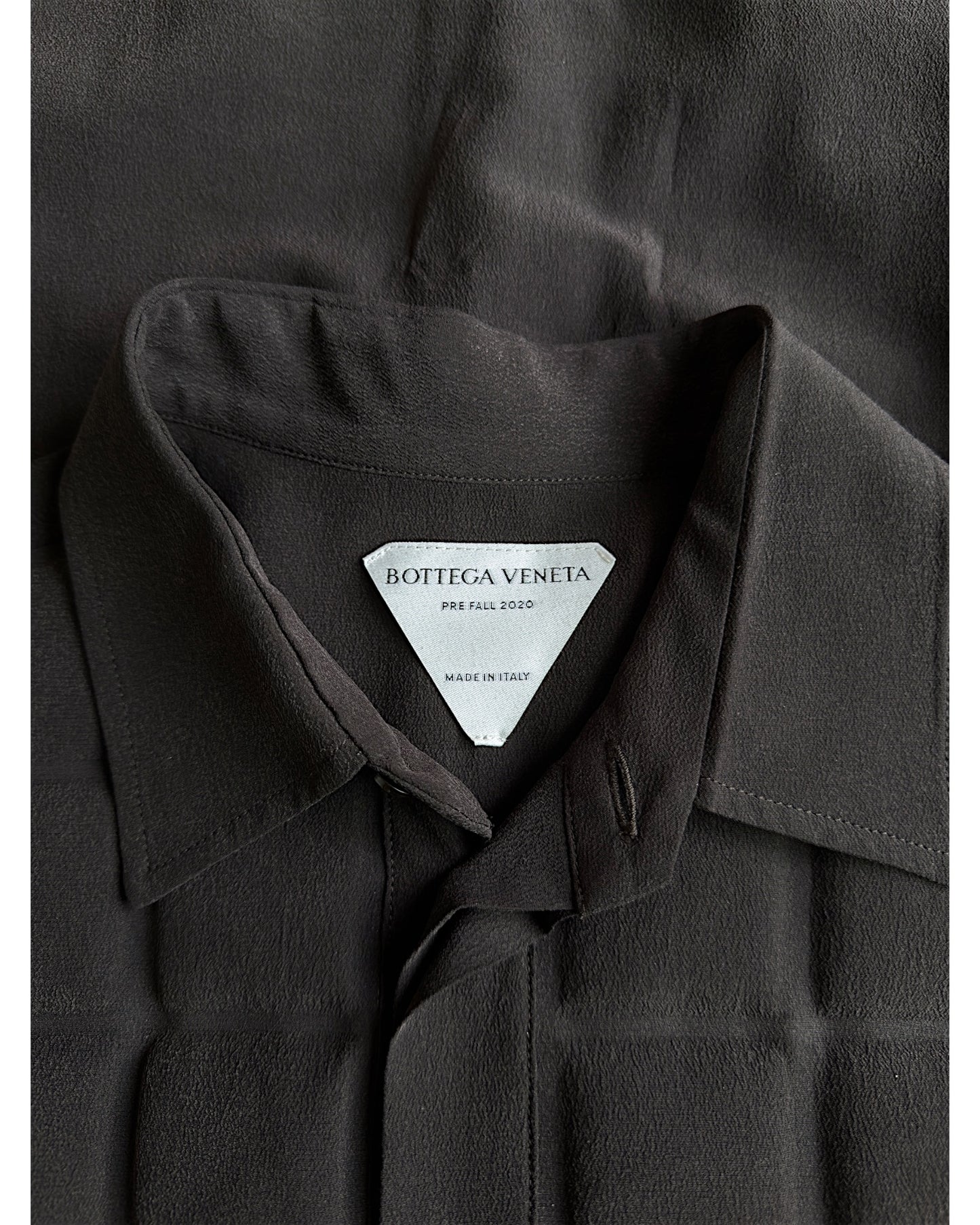 Bottega Veneta Pre Fall 2020 Padded Bib Silk Button Up Tunic Shirt