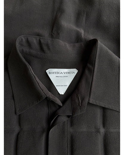 Bottega Veneta Pre Fall 2020 Padded Bib Silk Button Up Tunic Shirt