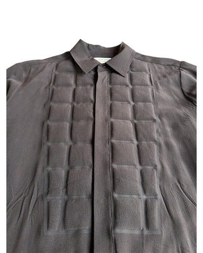 Bottega Veneta Pre Fall 2020 Padded Bib Silk Button Up Tunic Shirt