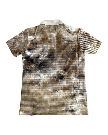 Tornado Mart Diamond Quilted Tie-Dye Knit Polo Shirt