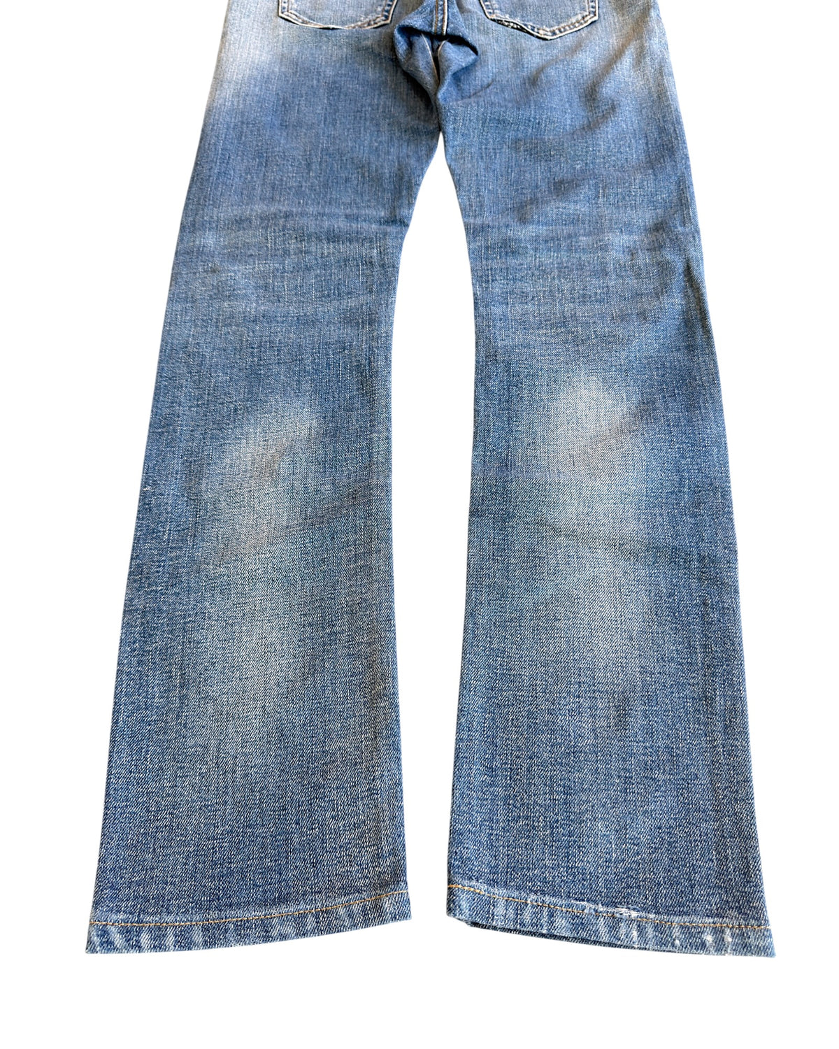 Saint Laurent SS14 by Hedi Slimane D02 Knee Distress Light Blue Washed Denim Jeans