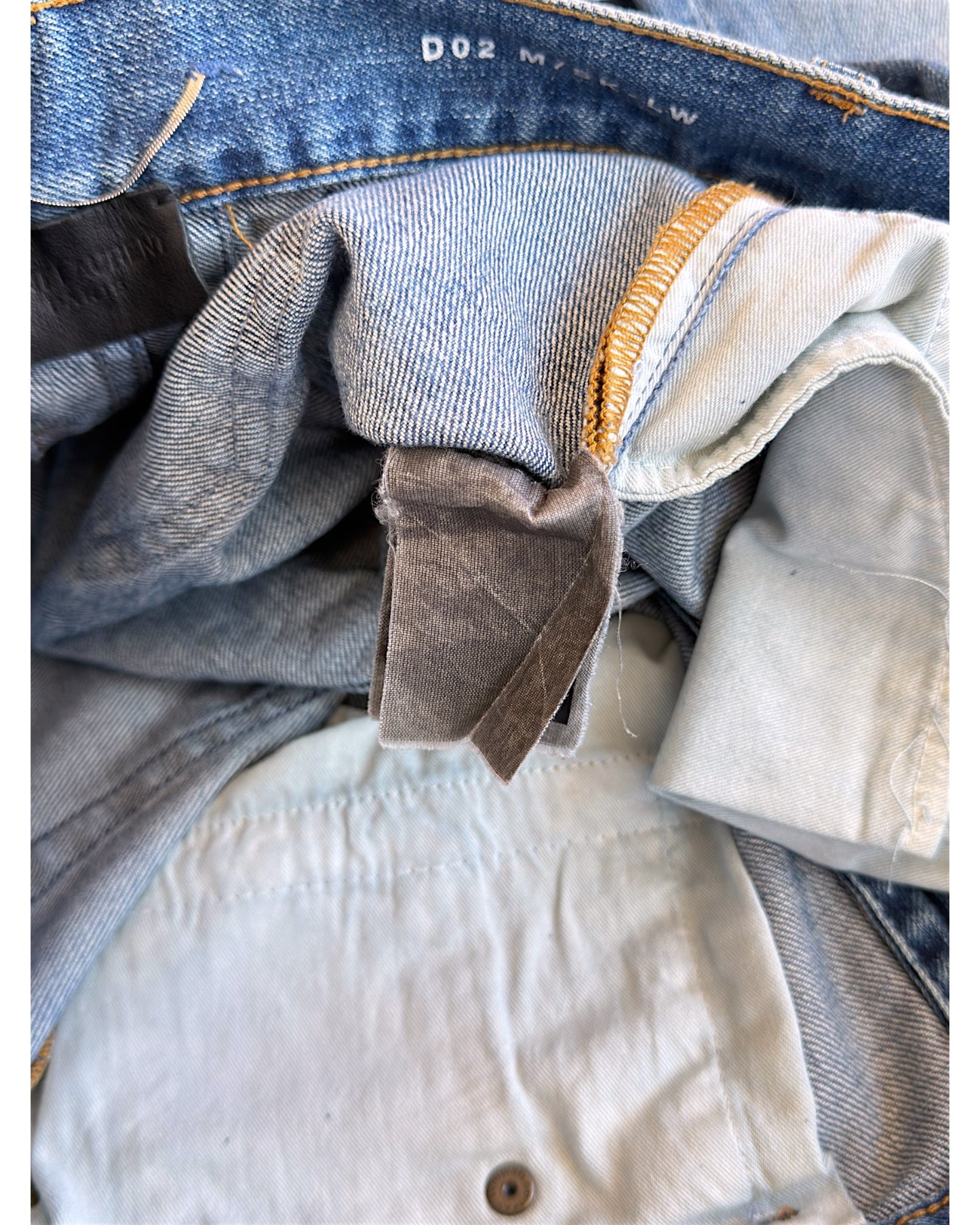 Saint Laurent SS14 by Hedi Slimane D02 Knee Distress Light Blue Washed Denim Jeans