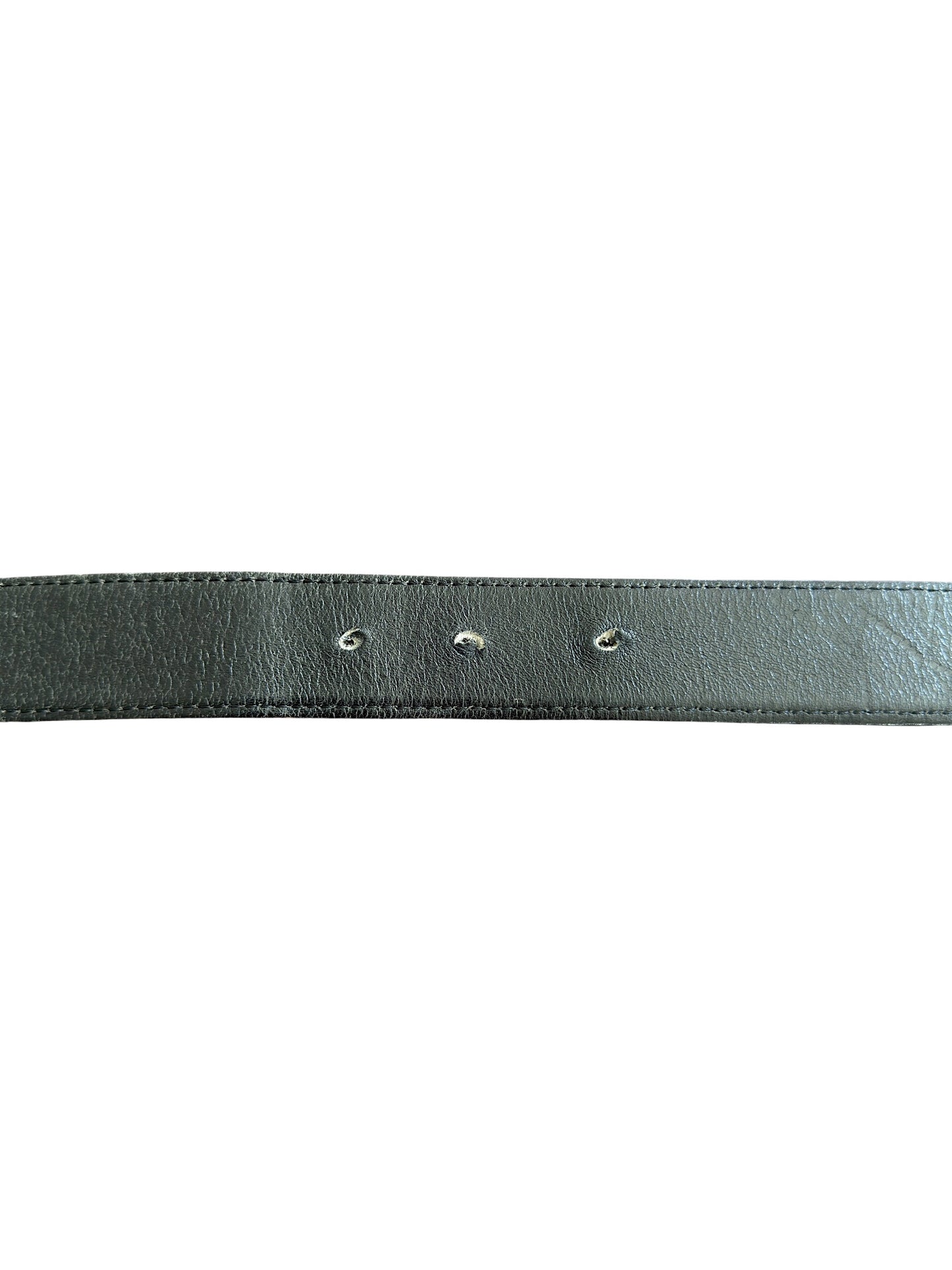 Yves Saint Laurent Y Marble Pattern Engraved Buckle Leather Belt