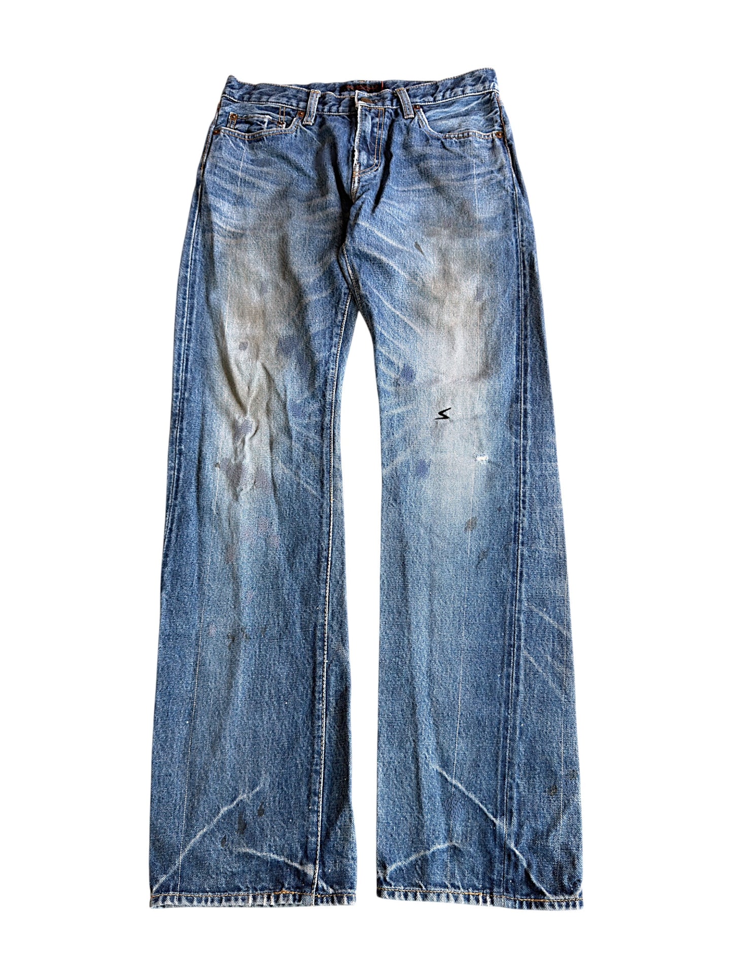 Undercover SS06 "T" Chuuut! Dirt Wash Stitches Raw Selvedge Denim Jeans