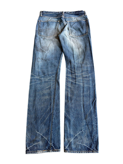 Undercover SS06 "T" Chuuut! Dirt Wash Stitches Raw Selvedge Denim Jeans