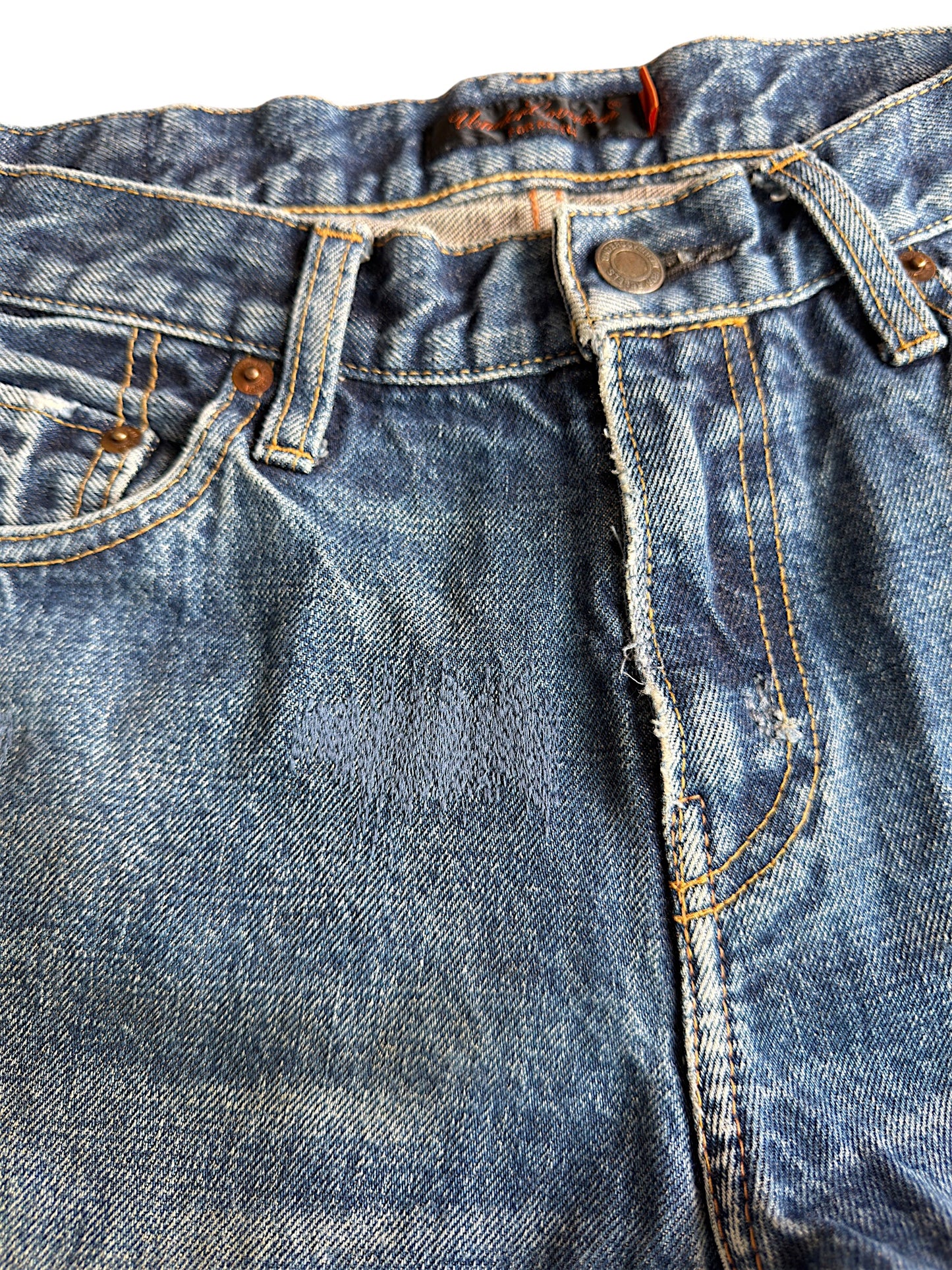 Undercover SS06 "T" Chuuut! Dirt Wash Stitches Raw Selvedge Denim Jeans