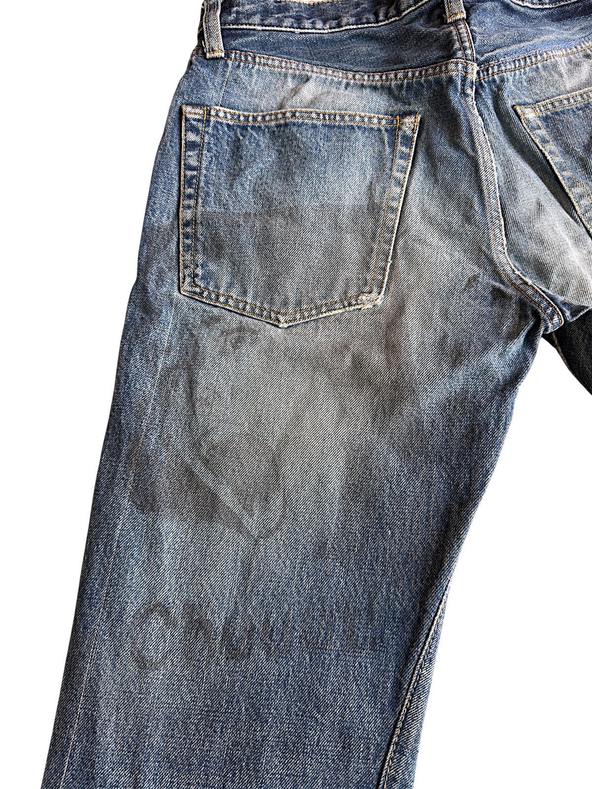 Undercover SS06 "T" Chuuut! Dirt Wash Stitches Raw Selvedge Denim Jeans