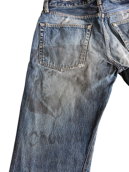 Undercover SS06 "T" Chuuut! Dirt Wash Stitches Raw Selvedge Denim Jeans