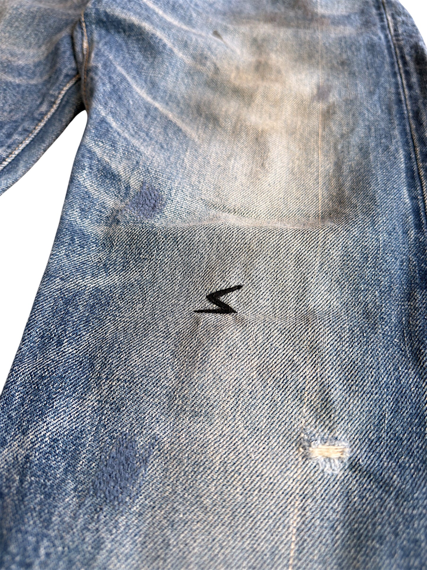 Undercover SS06 "T" Chuuut! Dirt Wash Stitches Raw Selvedge Denim Jeans