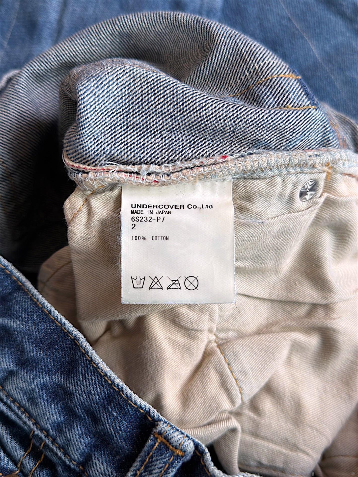 Undercover SS06 "T" Chuuut! Dirt Wash Stitches Raw Selvedge Denim Jeans