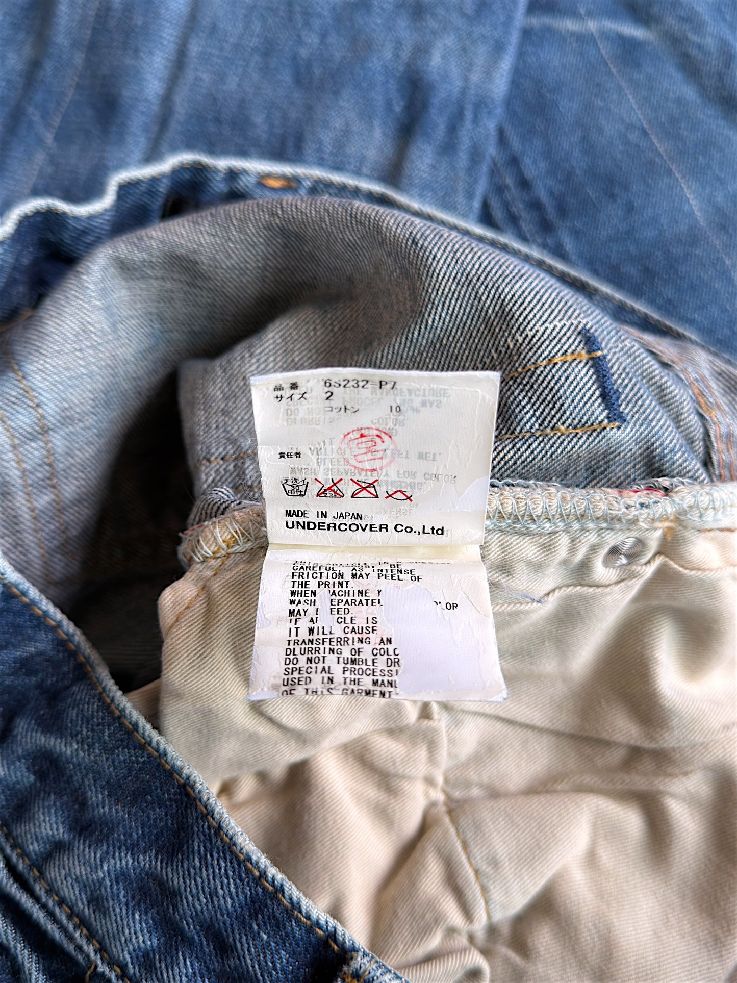 Undercover SS06 "T" Chuuut! Dirt Wash Stitches Raw Selvedge Denim Jeans