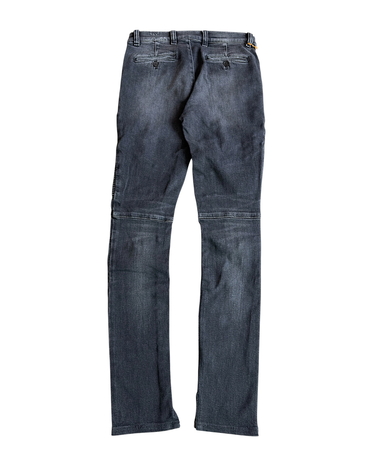 Balmain SS17 Washed Black Distressed Biker Slim Stretch Denim Jeans