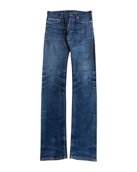 Dior Homme SS10 MIJ Raw Selvedge Indigo Blue Slim Denim Jeans