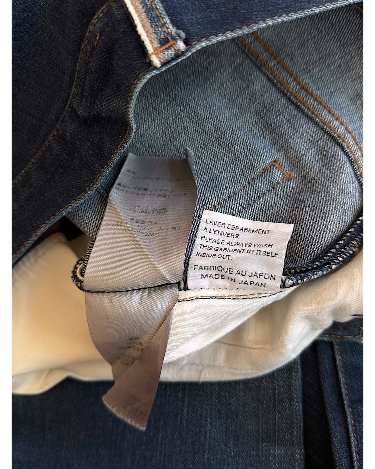 Dior Homme SS10 MIJ Raw Selvedge Indigo Blue Slim Denim Jeans
