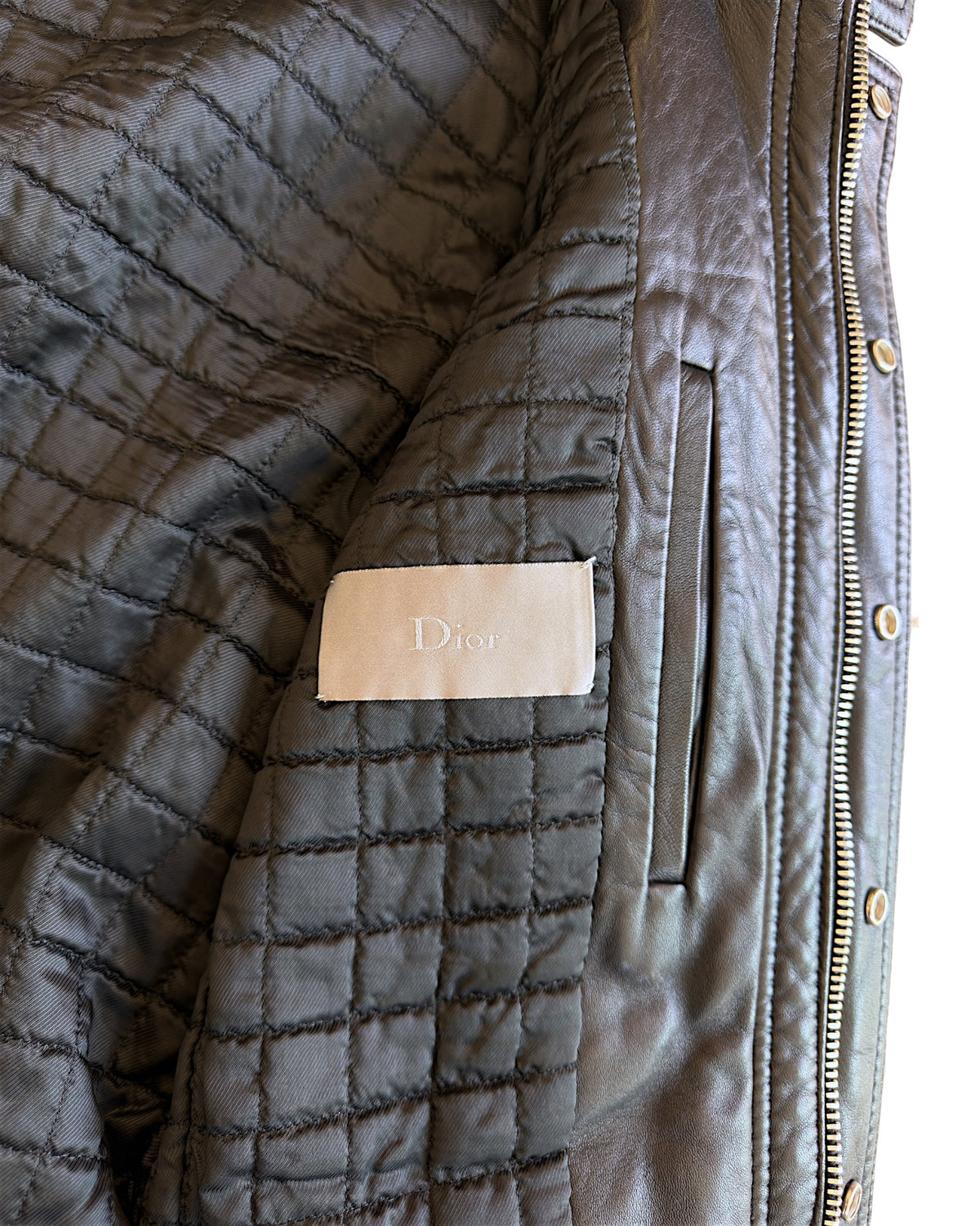 Dior Homme FW08 L-Shape Pocket Leather Bomber Jacket