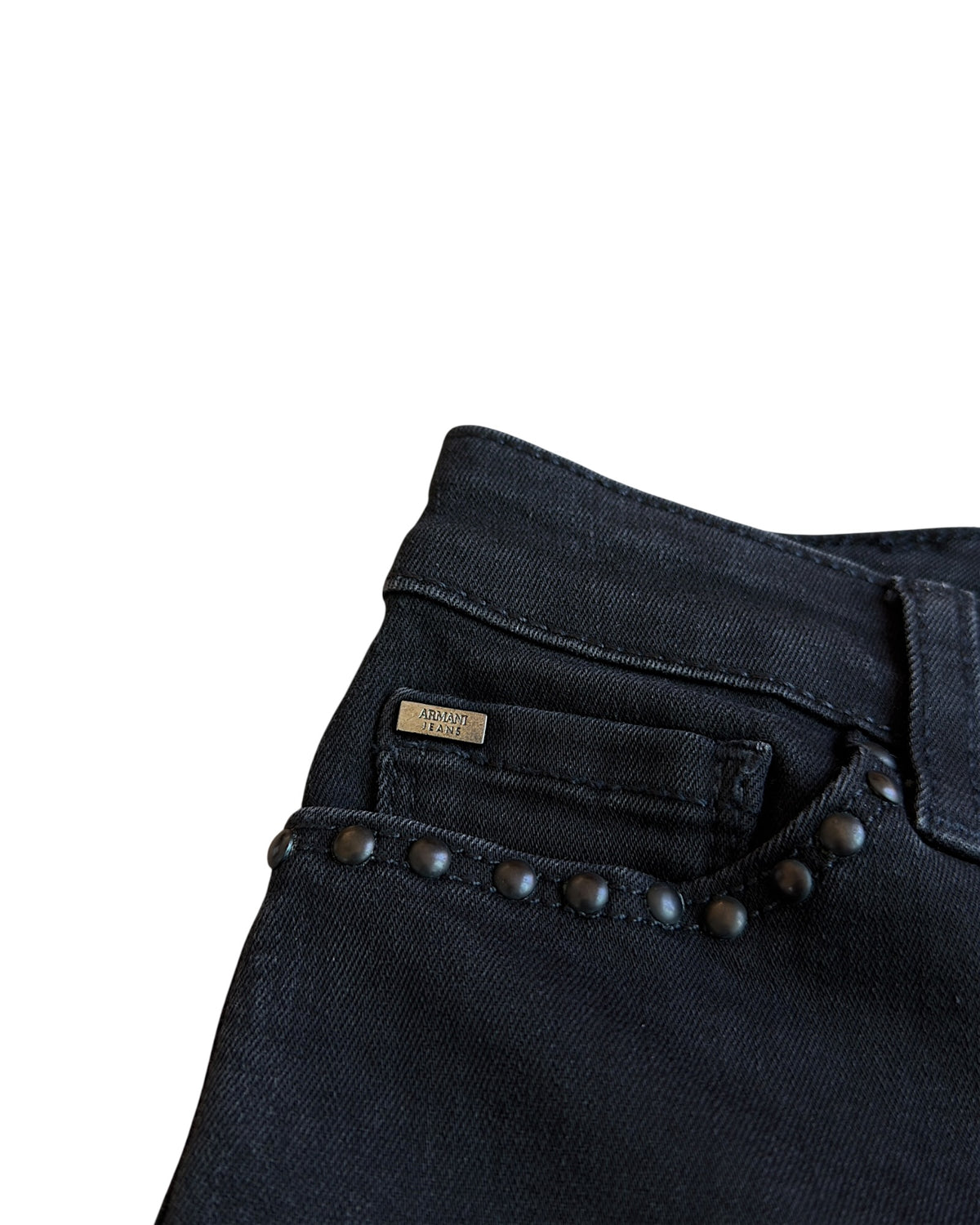 Armani Jeans Round Studded Skinny Stretch Denim