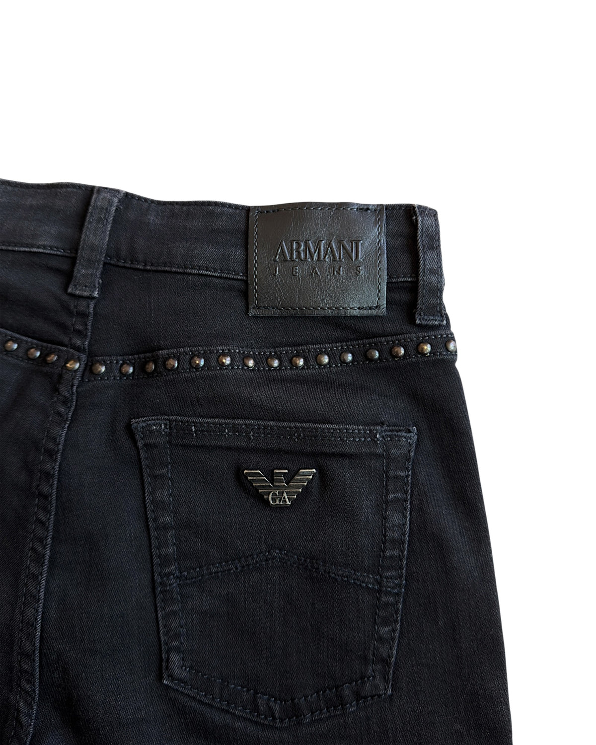 Armani Jeans Round Studded Skinny Stretch Denim