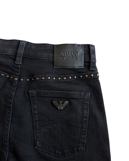 Armani Jeans Round Studded Skinny Stretch Denim