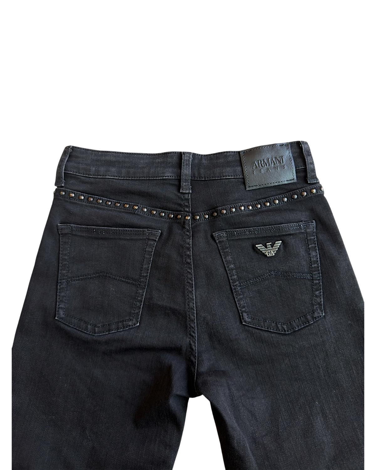 Armani Jeans Round Studded Skinny Stretch Denim