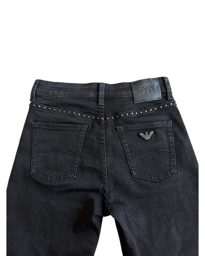 Armani Jeans Round Studded Skinny Stretch Denim