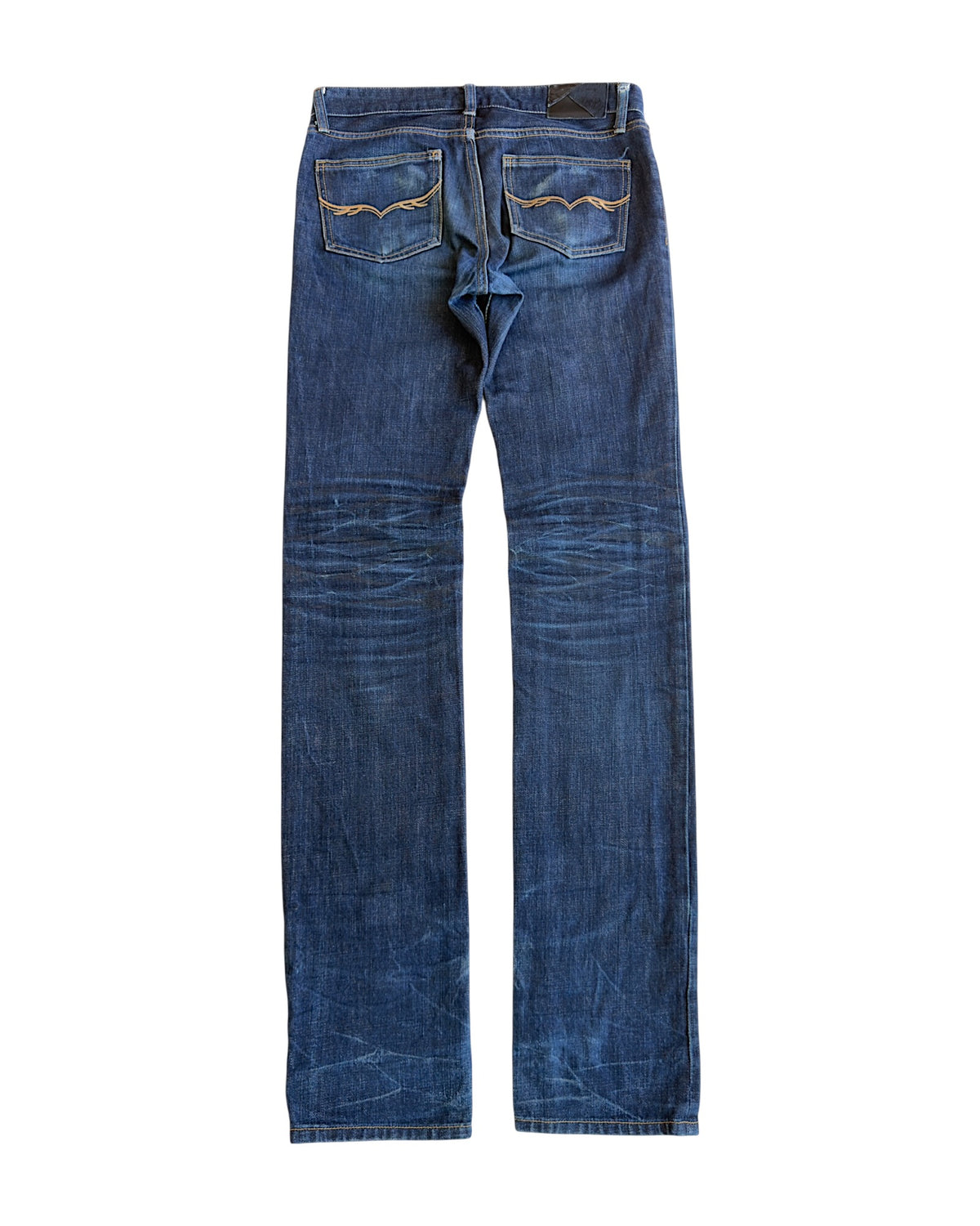 FUGA Star Studded Black Whisker Slim Indigo Denim Jeans