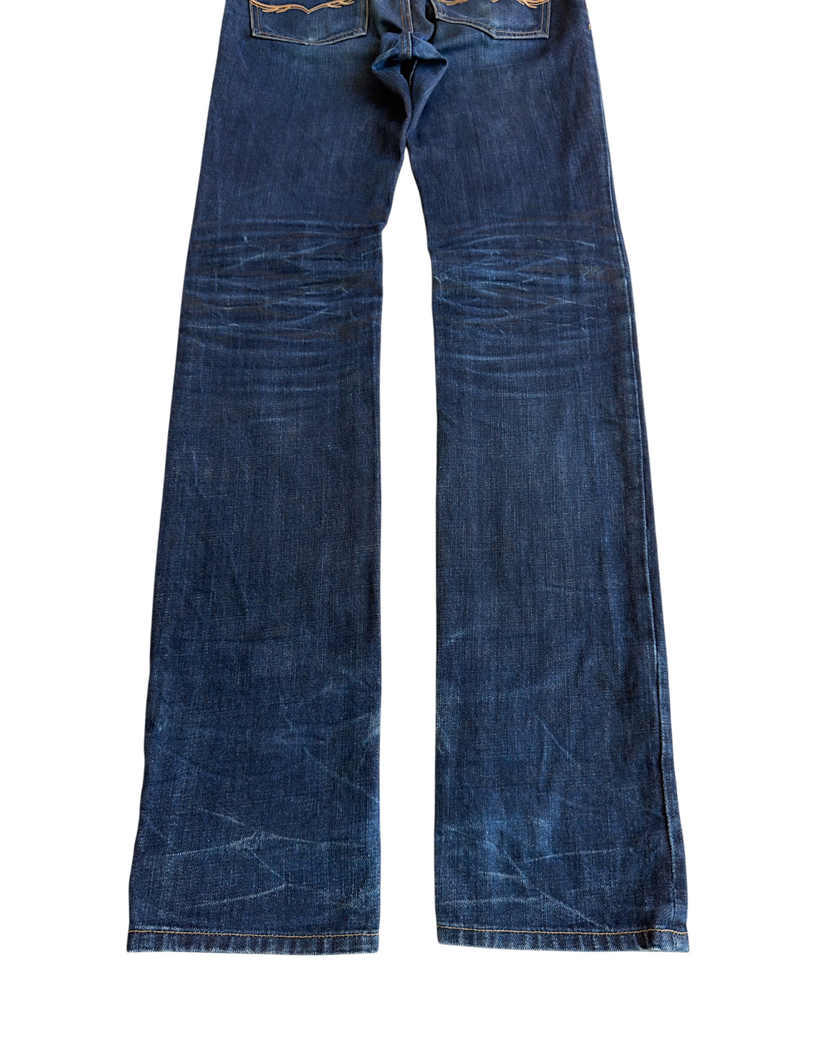 FUGA Star Studded Black Whisker Slim Indigo Denim Jeans