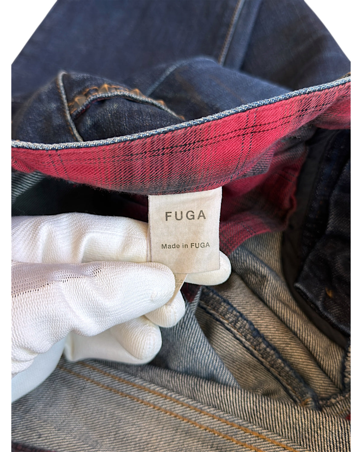 FUGA Star Studded Black Whisker Slim Indigo Denim Jeans