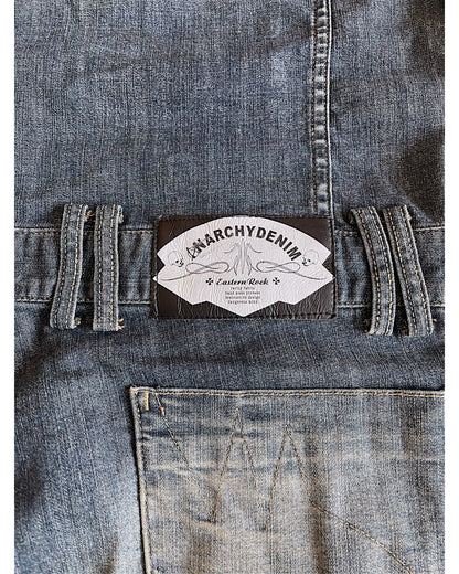 PPFM Double Skull Eastern Rock Anarchy Denim Cargo Jumpsuit
