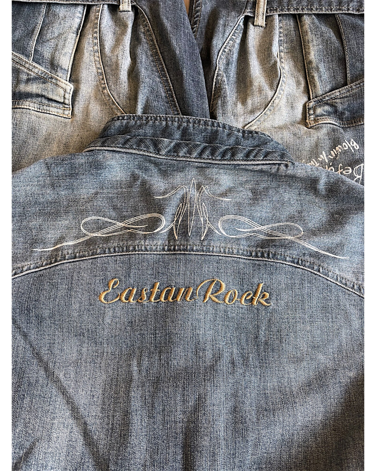 PPFM Double Skull Eastern Rock Anarchy Denim Cargo Jumpsuit