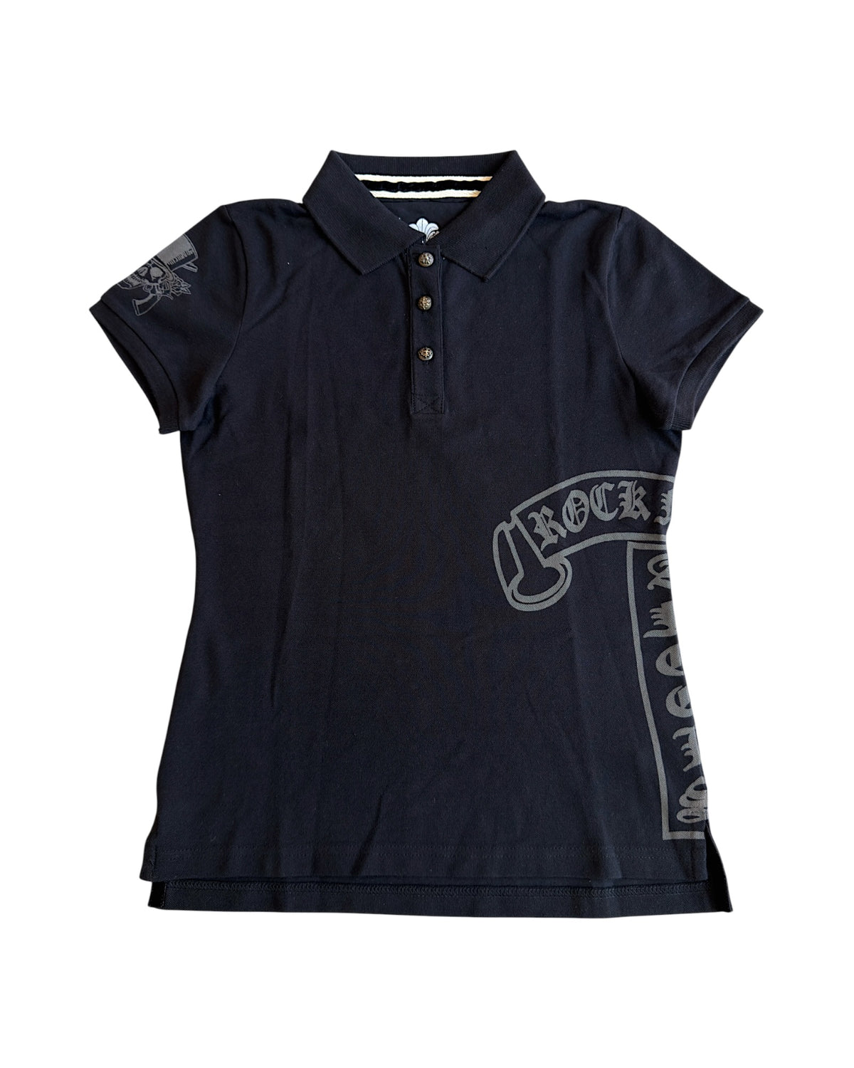 A&G Rock 925 Silver Buttons T-Bar Rock N' Roll Angels Polo Shirt