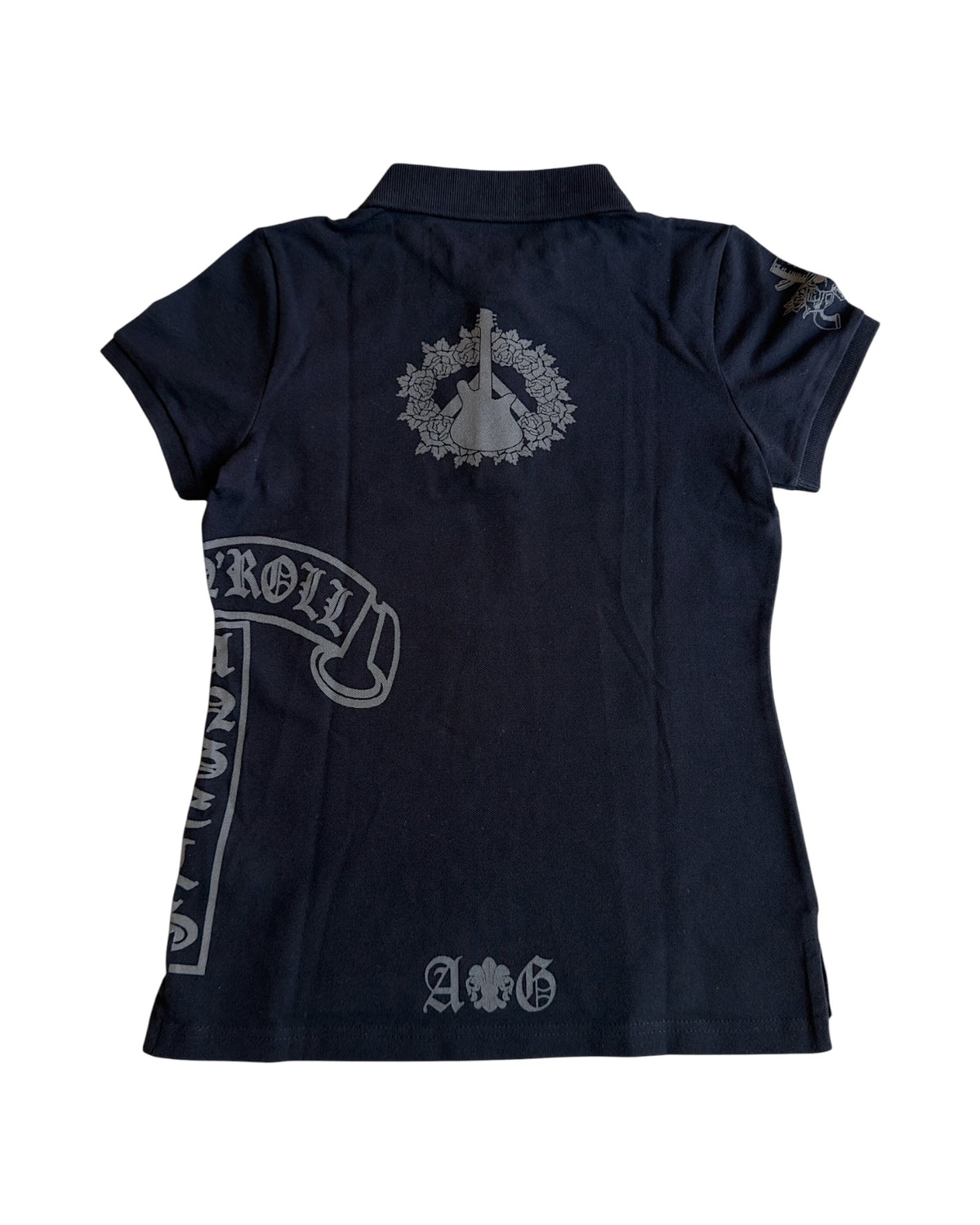 A&G Rock 925 Silver Buttons T-Bar Rock N' Roll Angels Polo Shirt