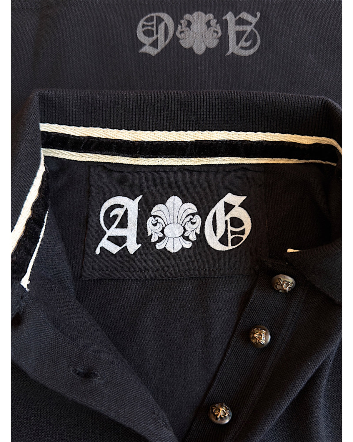 A&G Rock 925 Silver Buttons T-Bar Rock N' Roll Angels Polo Shirt