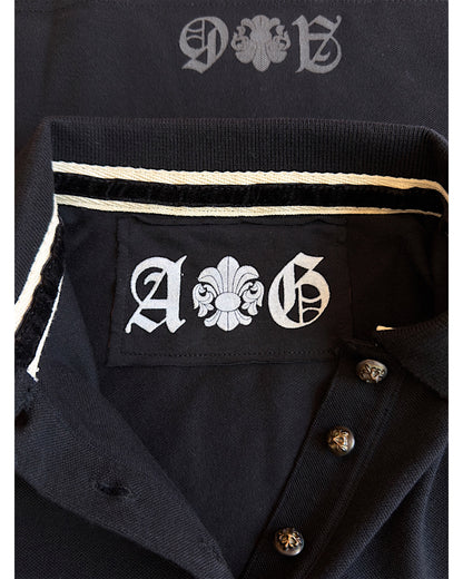 A&G Rock 925 Silver Buttons T-Bar Rock N' Roll Angels Polo Shirt