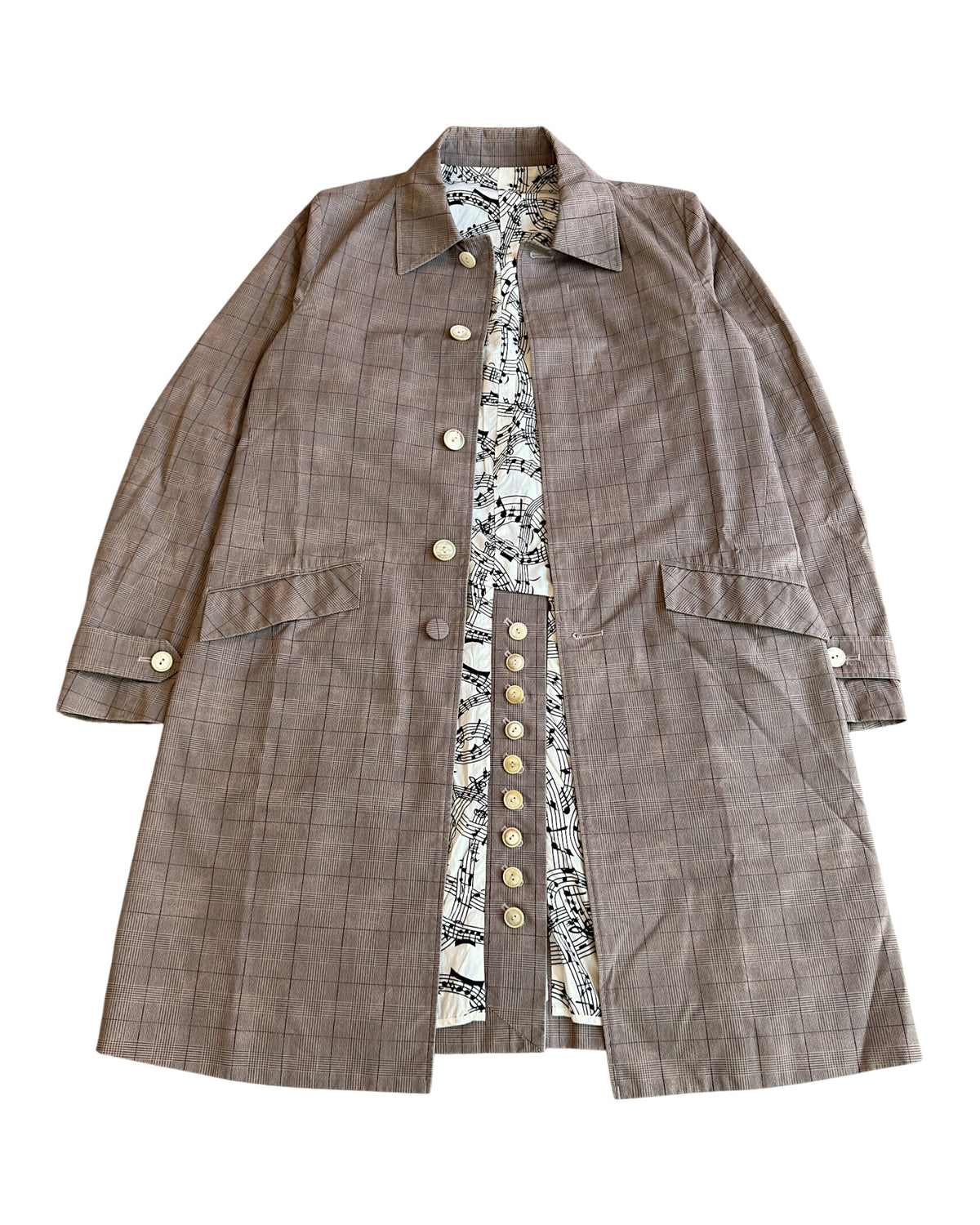Number (N)ine SS07 "About A Boy" Music Notes Lined Checkered Trench Coat