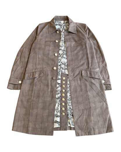 Number (N)ine SS07 "About A Boy" Music Notes Lined Checkered Trench Coat