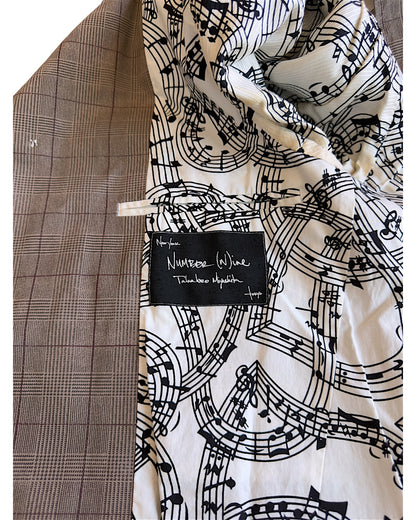 Number (N)ine SS07 "About A Boy" Music Notes Lined Checkered Trench Coat
