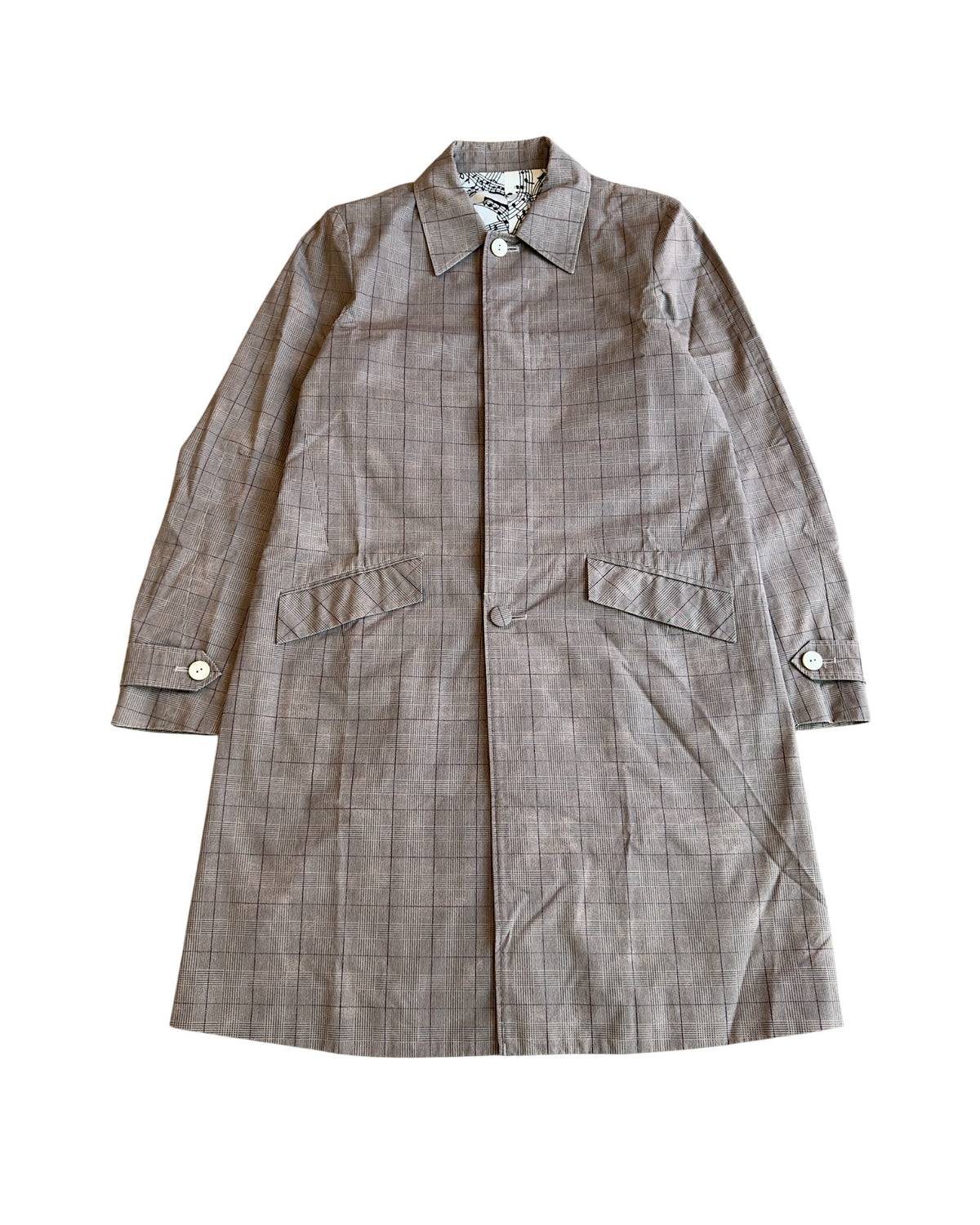 Number (N)ine SS07 "About A Boy" Music Notes Lined Checkered Trench Coat