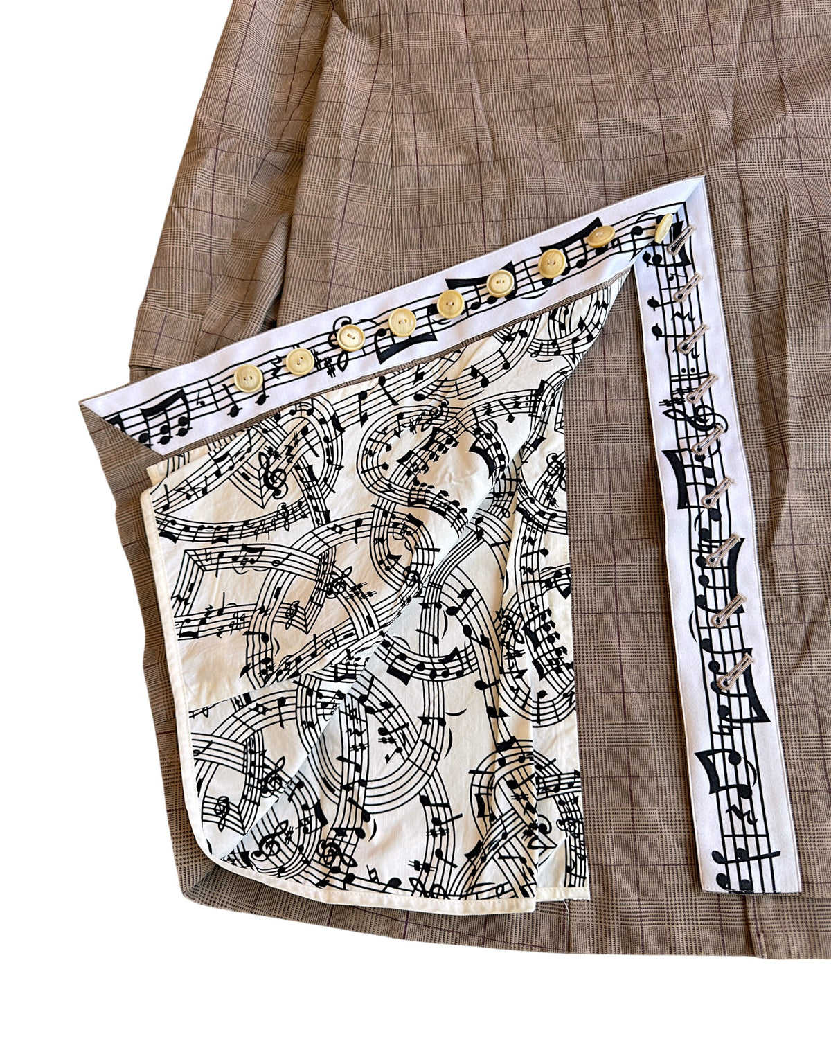 Number (N)ine SS07 "About A Boy" Music Notes Lined Checkered Trench Coat